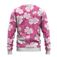 Pink Bula Fiji Masi Hibiscus Seamless Ugly Christmas Sweater