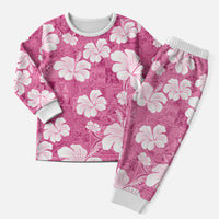 Pink Bula Fiji Masi Hibiscus Seamless Christmas Pajama Set