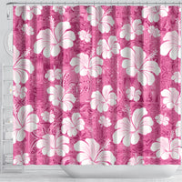 Pink Bula Fiji Masi Hibiscus Seamless Shower Curtain