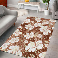 Brown Bula Fiji Masi Hibiscus Seamless Area Rug