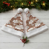 Brown Bula Fiji Masi Hibiscus Seamless Christmas Santa Hat LT14