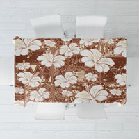 Brown Bula Fiji Masi Hibiscus Seamless Tablecloth LT14 Brown - Polynesian Pride