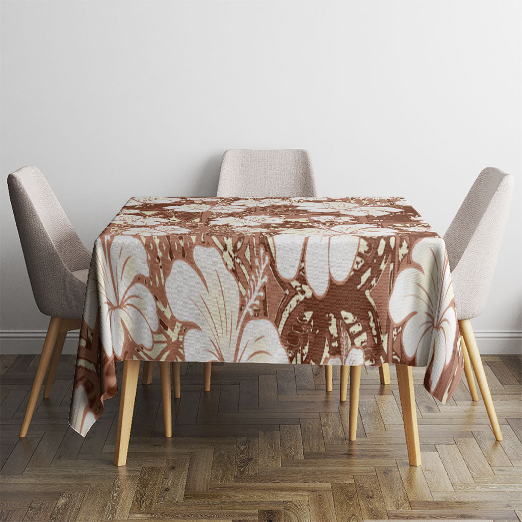 Brown Bula Fiji Masi Hibiscus Seamless Tablecloth LT14 - Polynesian Pride