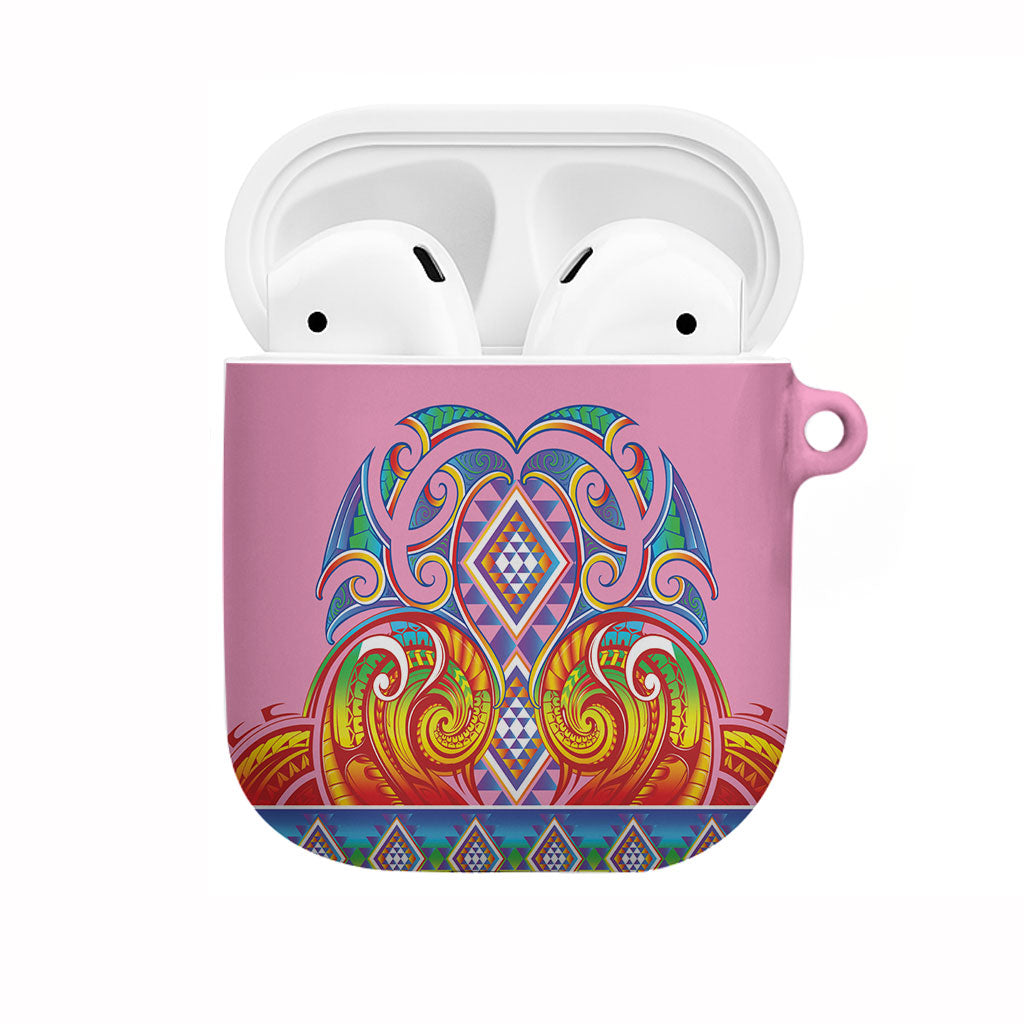 Rainbow Ngaru Taniko With Aotearoa Maori Tattoo AirPods Case