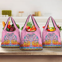 Rainbow Ngaru Taniko With Aotearoa Maori Tattoo Grocery Bag