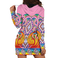 Rainbow Ngaru Taniko With Aotearoa Maori Tattoo Hoodie Dress LT14 - Polynesian Pride