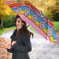 Rainbow Ngaru Taniko With Aotearoa Maori Tattoo Umbrella