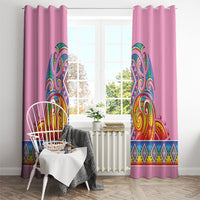 Rainbow Ngaru Taniko With Aotearoa Maori Tattoo Window Curtain