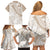 Polynesia Family Matching Off Shoulder Short Dress and Hawaiian Shirt Polynesian Tropical Flowers Beige Pastel Vibes LT14 - Polynesian Pride