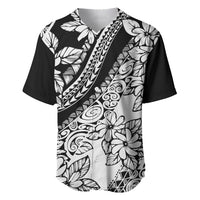 Polynesia Baseball Jersey Polynesian Tropical Flowers Black Pastel Vibes LT14 Black - Polynesian Pride