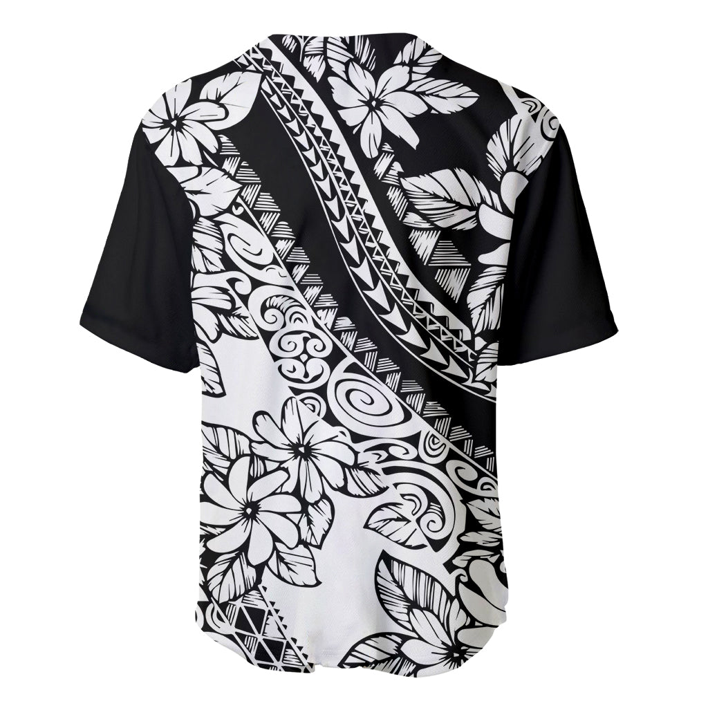 Polynesia Baseball Jersey Polynesian Tropical Flowers Black Pastel Vibes LT14 - Polynesian Pride