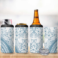 Polynesia 4 in 1 Can Cooler Tumbler Polynesian Tropical Flowers Blue Pastel Vibes LT14 - Polynesian Pride