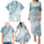 Polynesia Family Matching Puletasi Dress and Hawaiian Shirt Polynesian Tropical Flowers Blue Pastel Vibes LT14 - Polynesian Pride