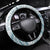 Polynesia Steering Wheel Cover Polynesian Tropical Flowers Blue Pastel Vibes