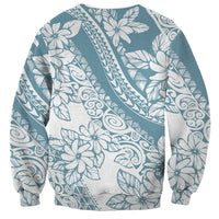 Polynesia Sweatshirt Polynesian Tropical Flowers Blue Pastel Vibes LT14 - Polynesian Pride