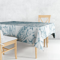 Polynesia Tablecloth Polynesian Tropical Flowers Blue Pastel Vibes LT14 - Polynesian Pride