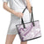 Polynesia Leather Tote Bag Polynesian Tropical Flowers Purple Pastel Vibes LT14 - Polynesian Pride