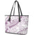 Polynesia Leather Tote Bag Polynesian Tropical Flowers Purple Pastel Vibes LT14 - Polynesian Pride