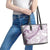 Polynesia Leather Tote Bag Polynesian Tropical Flowers Purple Pastel Vibes LT14 - Polynesian Pride