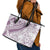 Polynesia Leather Tote Bag Polynesian Tropical Flowers Purple Pastel Vibes LT14 - Polynesian Pride