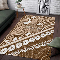 Beige Bula Fiji Area Rug Fijian Language Week Tapa Cloth - Pastel LT14 Beige - Polynesian Pride