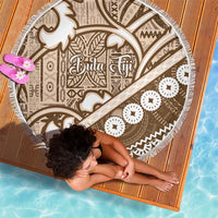 Beige Bula Fiji Beach Blanket Fijian Language Week Tapa Cloth - Pastel LT14 - Polynesian Pride