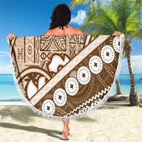 Beige Bula Fiji Beach Blanket Fijian Language Week Tapa Cloth - Pastel LT14 - Polynesian Pride