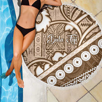 Beige Bula Fiji Beach Blanket Fijian Language Week Tapa Cloth - Pastel LT14 - Polynesian Pride
