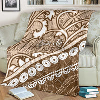 Beige Bula Fiji Blanket Fijian Language Week Tapa Cloth - Pastel LT14 - Polynesian Pride