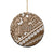 Beige Bula Fiji Ceramic Ornament Fijian Language Week Tapa Cloth - Pastel