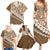 Beige Bula Fiji Family Matching Summer Maxi Dress and Hawaiian Shirt Fijian Language Week Tapa Cloth - Pastel