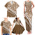 Beige Bula Fiji Family Matching Tank Maxi Dress and Hawaiian Shirt Fijian Language Week Tapa Cloth - Pastel