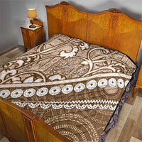Beige Bula Fiji Quilt Fijian Language Week Tapa Cloth - Pastel LT14 - Polynesian Pride