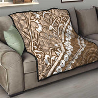 Beige Bula Fiji Quilt Fijian Language Week Tapa Cloth - Pastel LT14 - Polynesian Pride