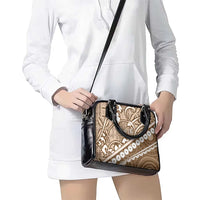 Beige Bula Fiji Shoulder Handbag Fijian Language Week Tapa Cloth - Pastel LT14 - Polynesian Pride