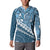 Blue Bula Fiji Button Sweatshirt Fijian Language Week Tapa Cloth - Pastel