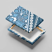 Blue Bula Fiji Canvas Wall Art Fijian Language Week Tapa Cloth - Pastel LT14 - Polynesian Pride