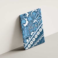 Blue Bula Fiji Canvas Wall Art Fijian Language Week Tapa Cloth - Pastel LT14 - Polynesian Pride