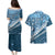 Blue Bula Fiji Couples Matching Puletasi and Hawaiian Shirt Fijian Language Week Tapa Cloth - Pastel