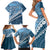 Blue Bula Fiji Family Matching Short Sleeve Bodycon Dress and Hawaiian Shirt Fijian Language Week Tapa Cloth - Pastel