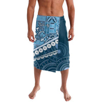 Blue Bula Fiji Lavalava Fijian Language Week Tapa Cloth - Pastel LT14 Blue - Polynesian Pride