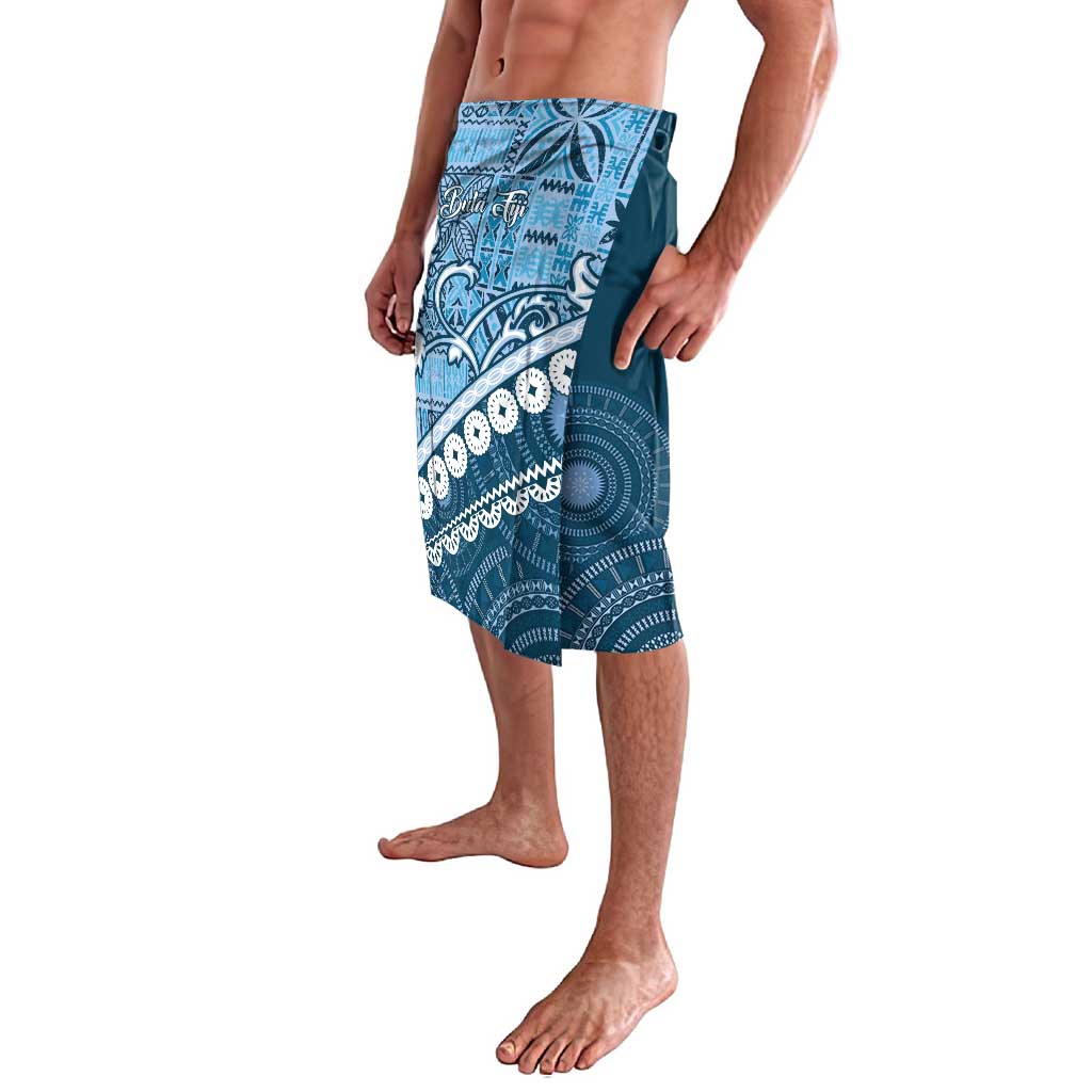Blue Bula Fiji Lavalava Fijian Language Week Tapa Cloth - Pastel LT14 - Polynesian Pride
