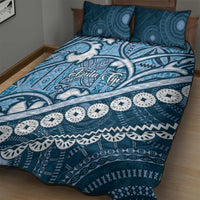 Blue Bula Fiji Quilt Bed Set Fijian Language Week Tapa Cloth - Pastel LT14 - Polynesian Pride