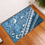 Blue Bula Fiji Rubber Doormat Fijian Language Week Tapa Cloth - Pastel