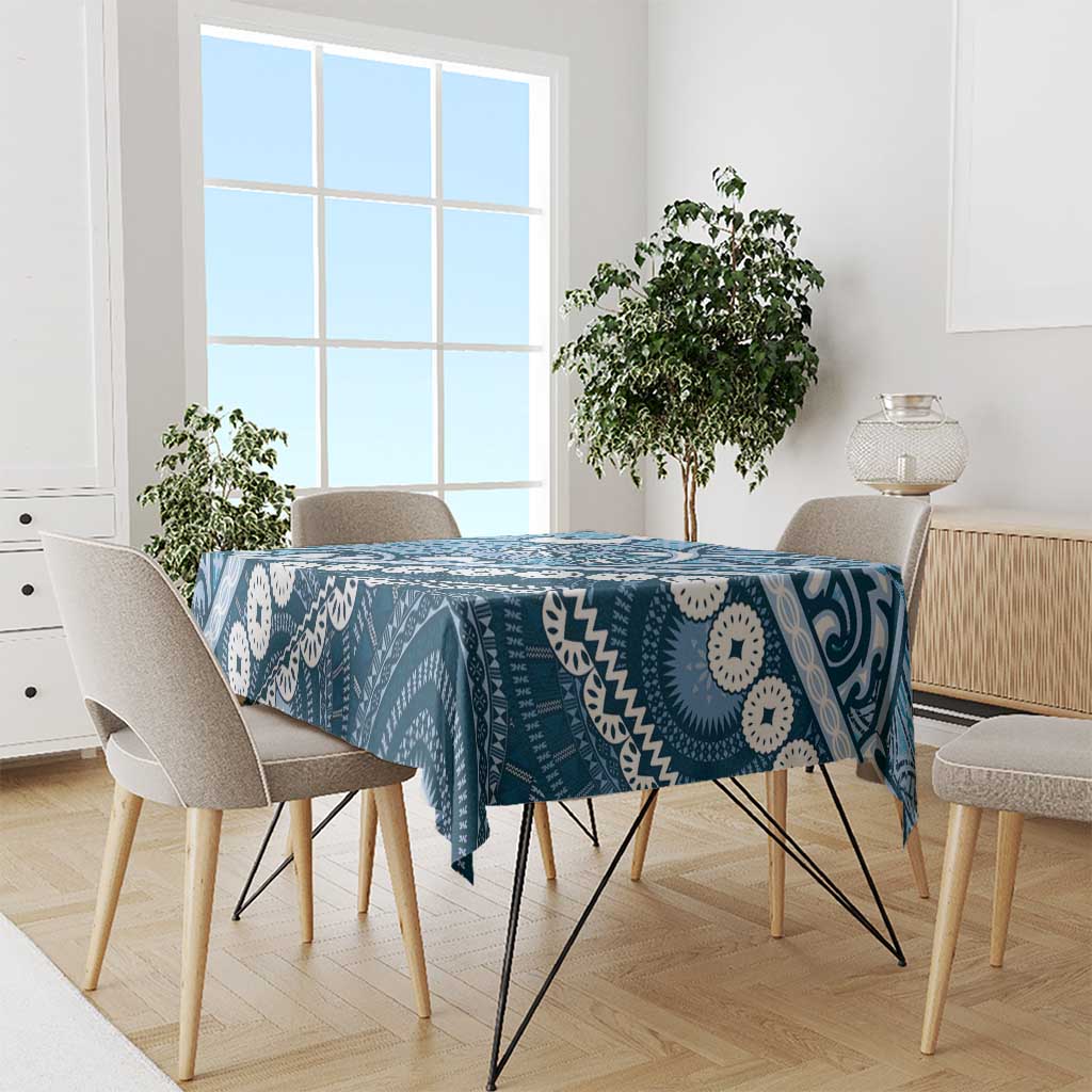 Blue Bula Fiji Tablecloth Fijian Language Week Tapa Cloth - Pastel LT14 - Polynesian Pride