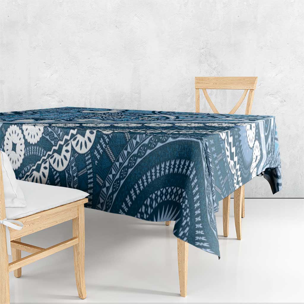 Blue Bula Fiji Tablecloth Fijian Language Week Tapa Cloth - Pastel LT14 - Polynesian Pride
