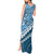 Blue Bula Fiji Tank Maxi Dress Fijian Language Week Tapa Cloth - Pastel