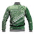 Green Bula Fiji Baseball Jacket Fijian Language Week Tapa Cloth - Pastel