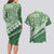 Green Bula Fiji Couples Matching Long Sleeve Bodycon Dress and Hawaiian Shirt Fijian Language Week Tapa Cloth - Pastel