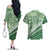 Green Bula Fiji Couples Matching Off The Shoulder Long Sleeve Dress and Hawaiian Shirt Fijian Language Week Tapa Cloth - Pastel